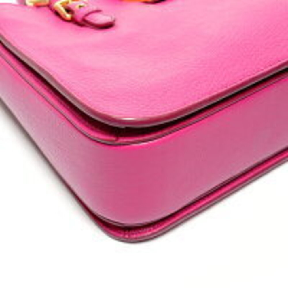 Miu Miu Madras Leather Shoulder Bag Pink - Picture 6 of 13